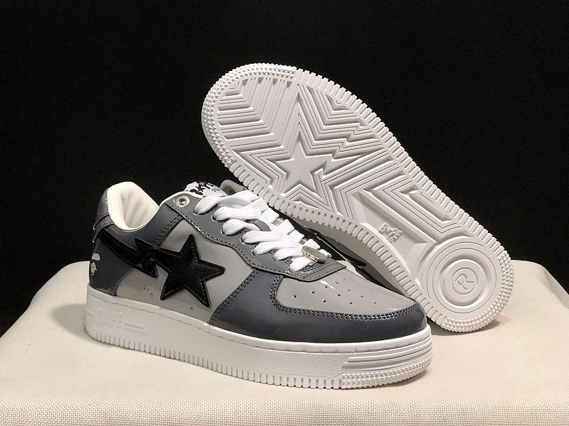 BAPE STA Low Sneakers – Grey/Black/White